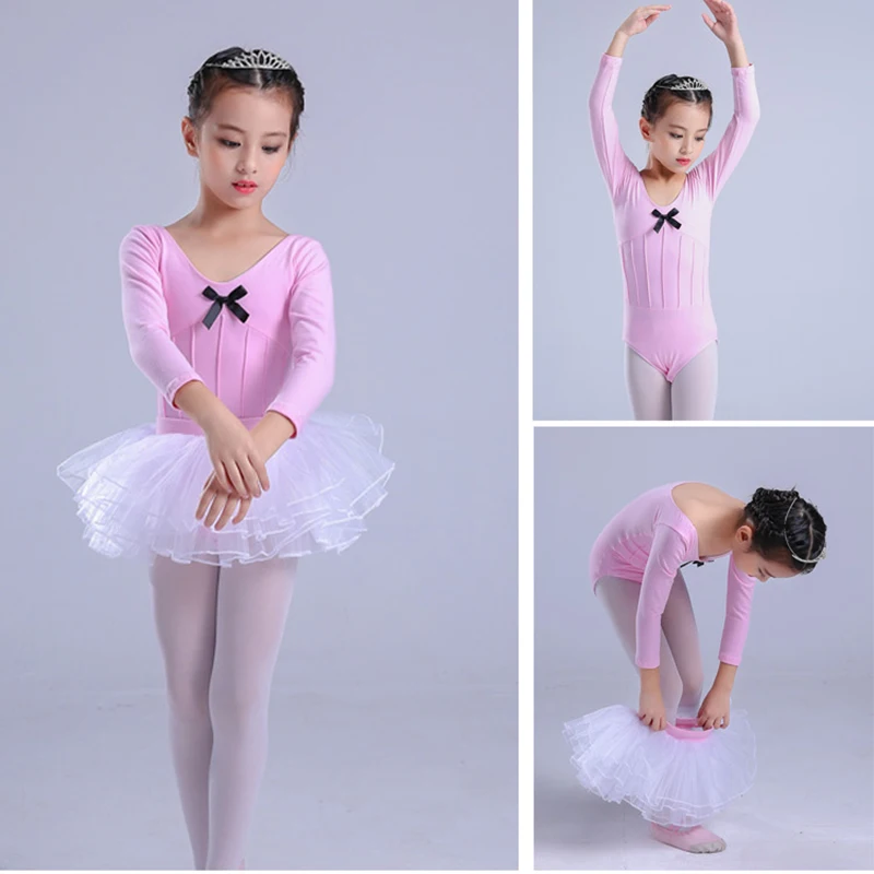 Professional Ballet Dance Outfits Children dance costumes kids Dress Pink Girls Gymnastics Leotard Dancewear tops / skirt | Тематическая