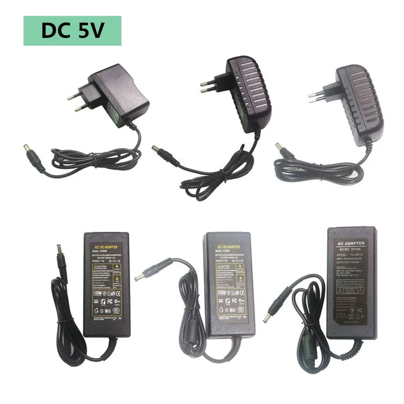 

DC5V 1A 2A 3A 6A 8A 10A led Adapter power supply input AC100-240V to output DC5V led lamp Lighting Transformers EU US AU UK Plug