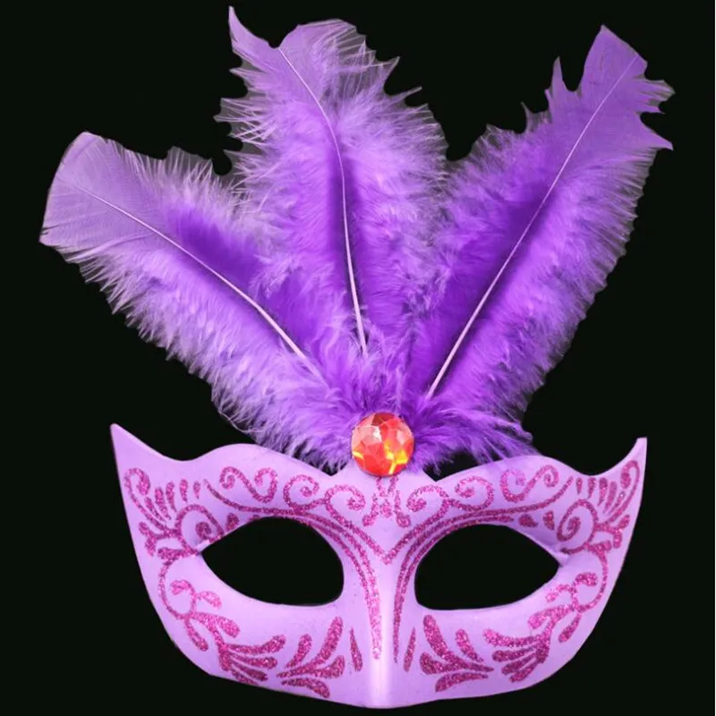 EVA Feather Mask Women Girls Venice Princess Masquerade Ball Masks Carnival Party Dress Decoration Halloween Christmas|Аксессуары для
