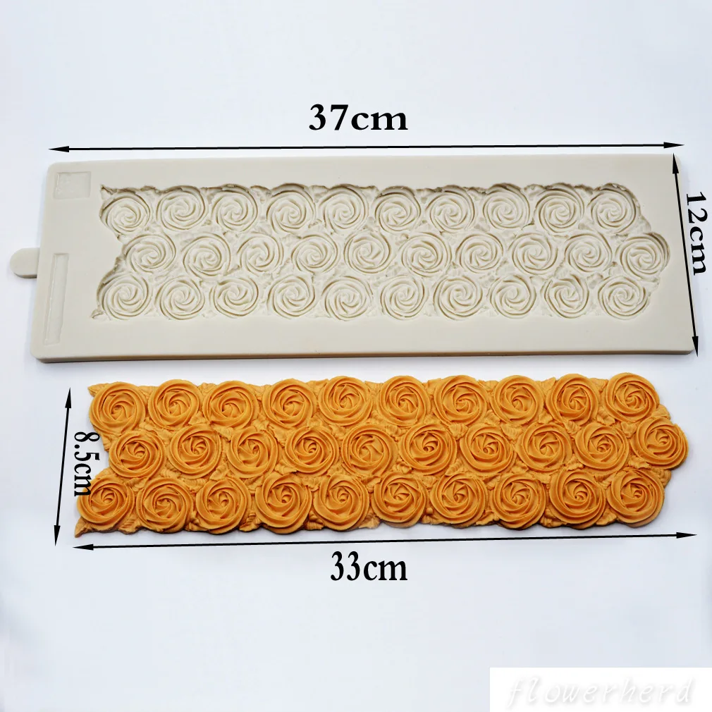 37*12 см сахара Роза формы DIY Свадебные форма для торта на день рождения помадные