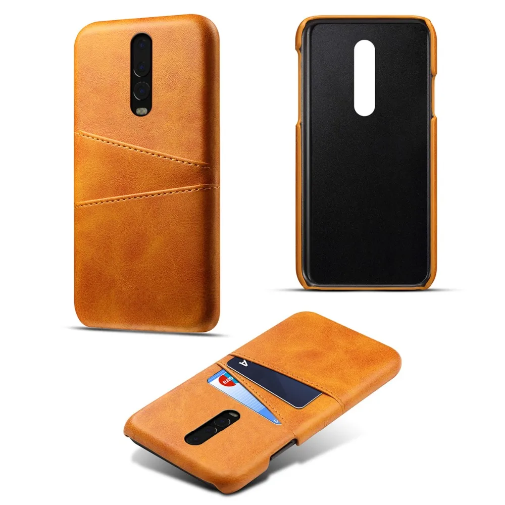 For OnePlus 6T Case Calf Grain PU Leather Retro Vintage Phone with Card Slots One Plus Anti-Scratch cover | Мобильные телефоны и