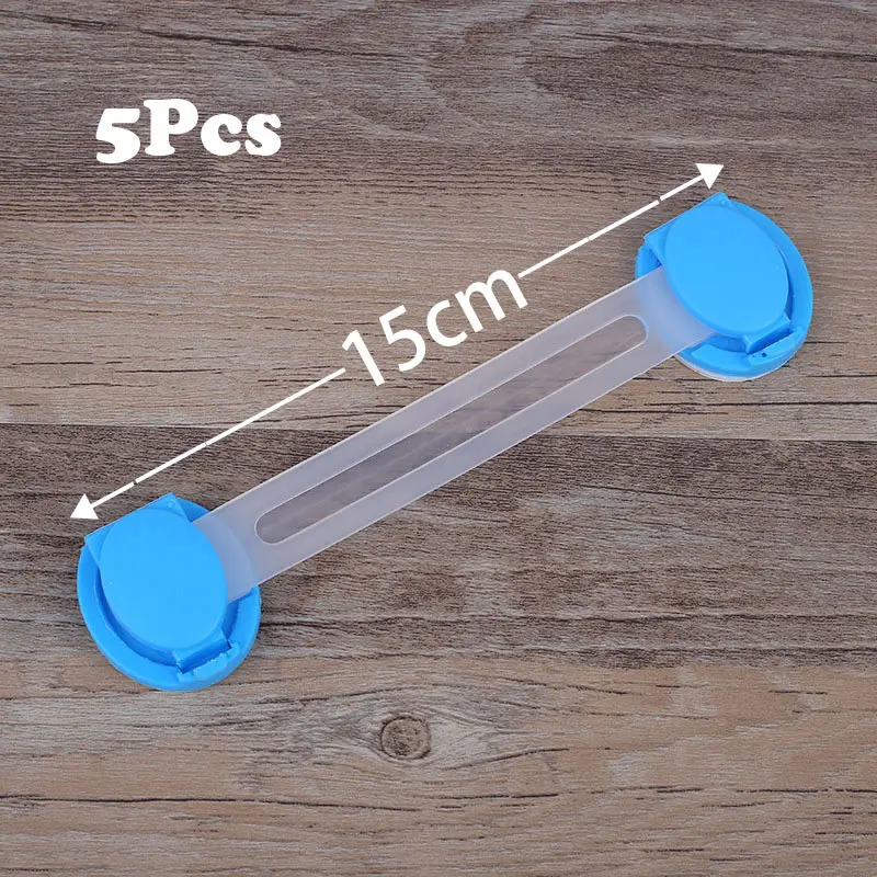 15CM Blue 5Pcs Пластиковый замок для детских ящиков, детские защитные замки, защита для окон, холодильников, шкафов, туалетов, замок, дверной замок - Цвет: 15CM Blue 5Pcs