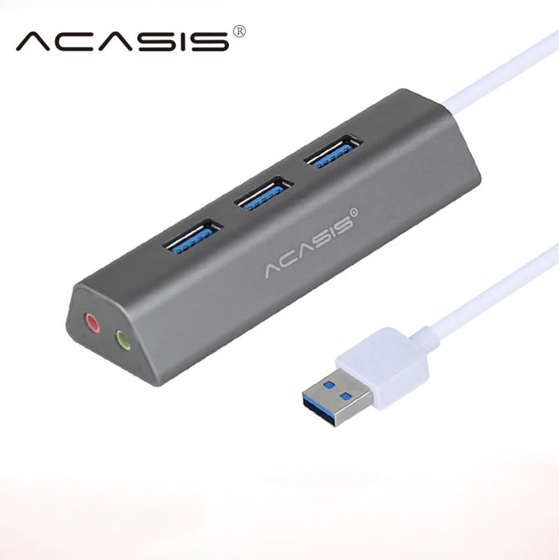 Разветвитель Acasis usb хаб 3 0 с портами USB для ПК компьютера адаптером питания