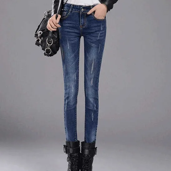 jean jeans for women with high waist pants plus up large size skinny woman denim modis streetwear | Женская одежда