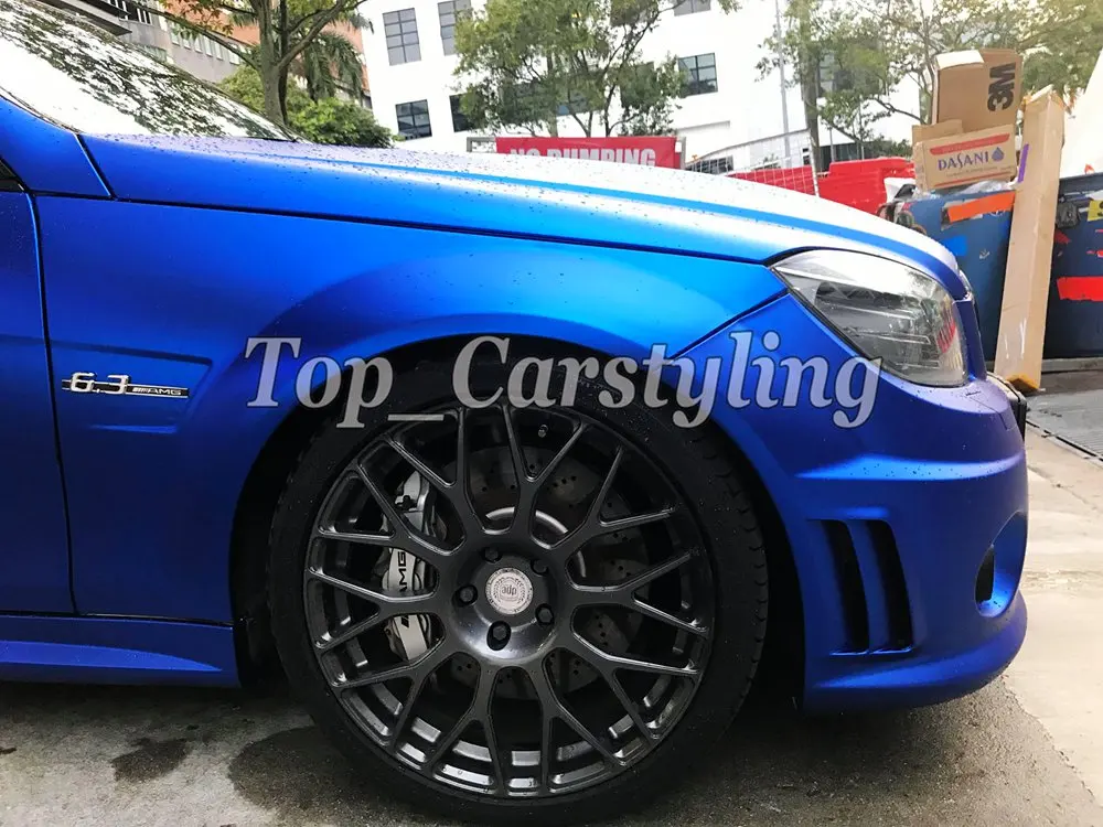 Роскошная темно синяя сатиновая хромированная автомобильная пленка гибкое