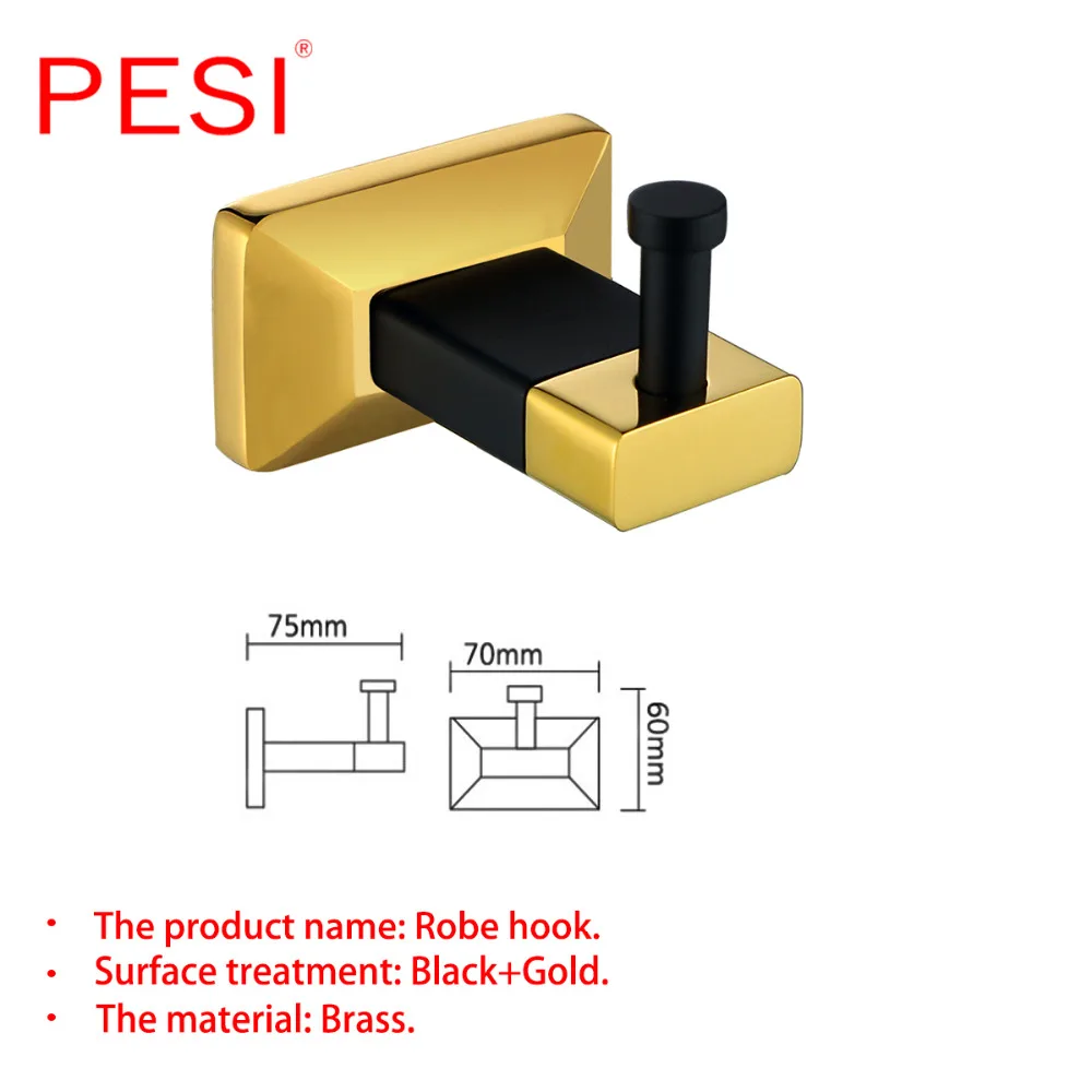wholesale luxury bathroom accessories bathroom hardware set robe hook towel rail rack ring bar shelf paper holder black and gold free global shipping