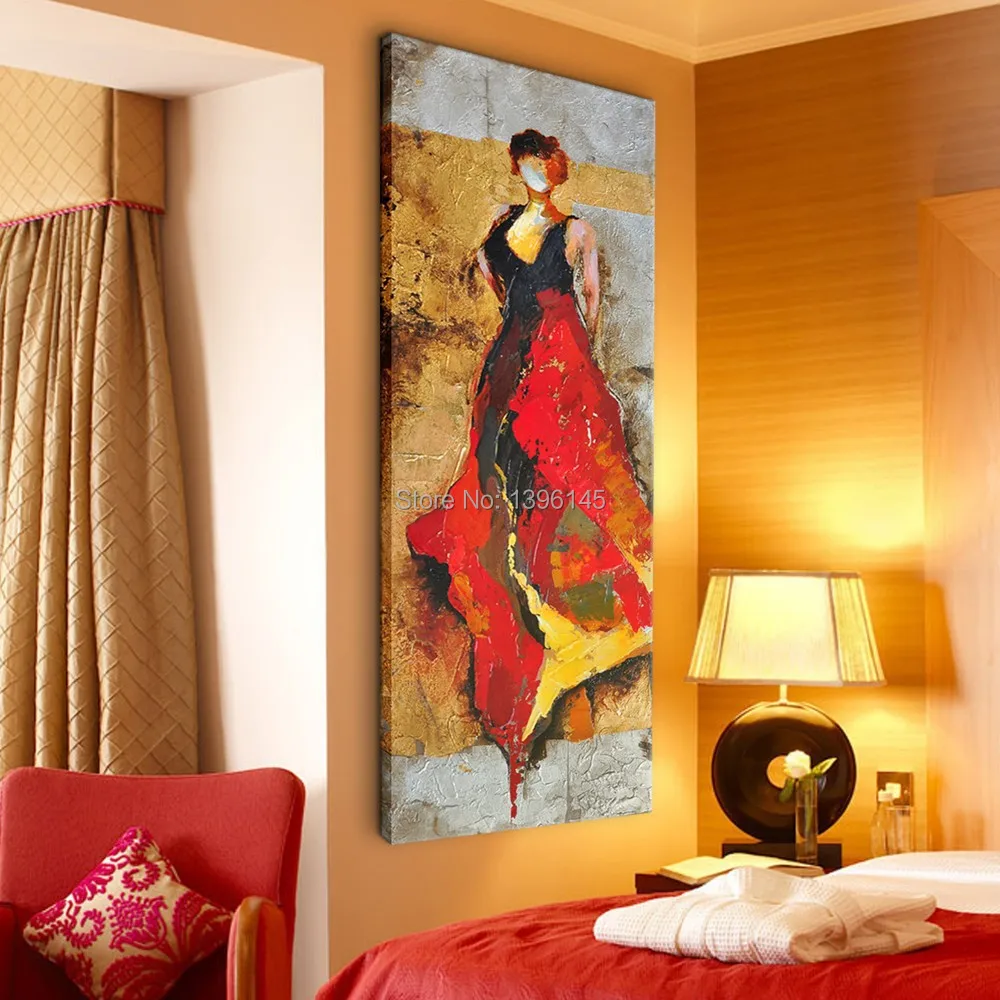 

Free Shipping 100% Hand Painted Modern Art Oil Paintings Beautiful Woman Portarait Canvas Home Decor Wall Art No Frame