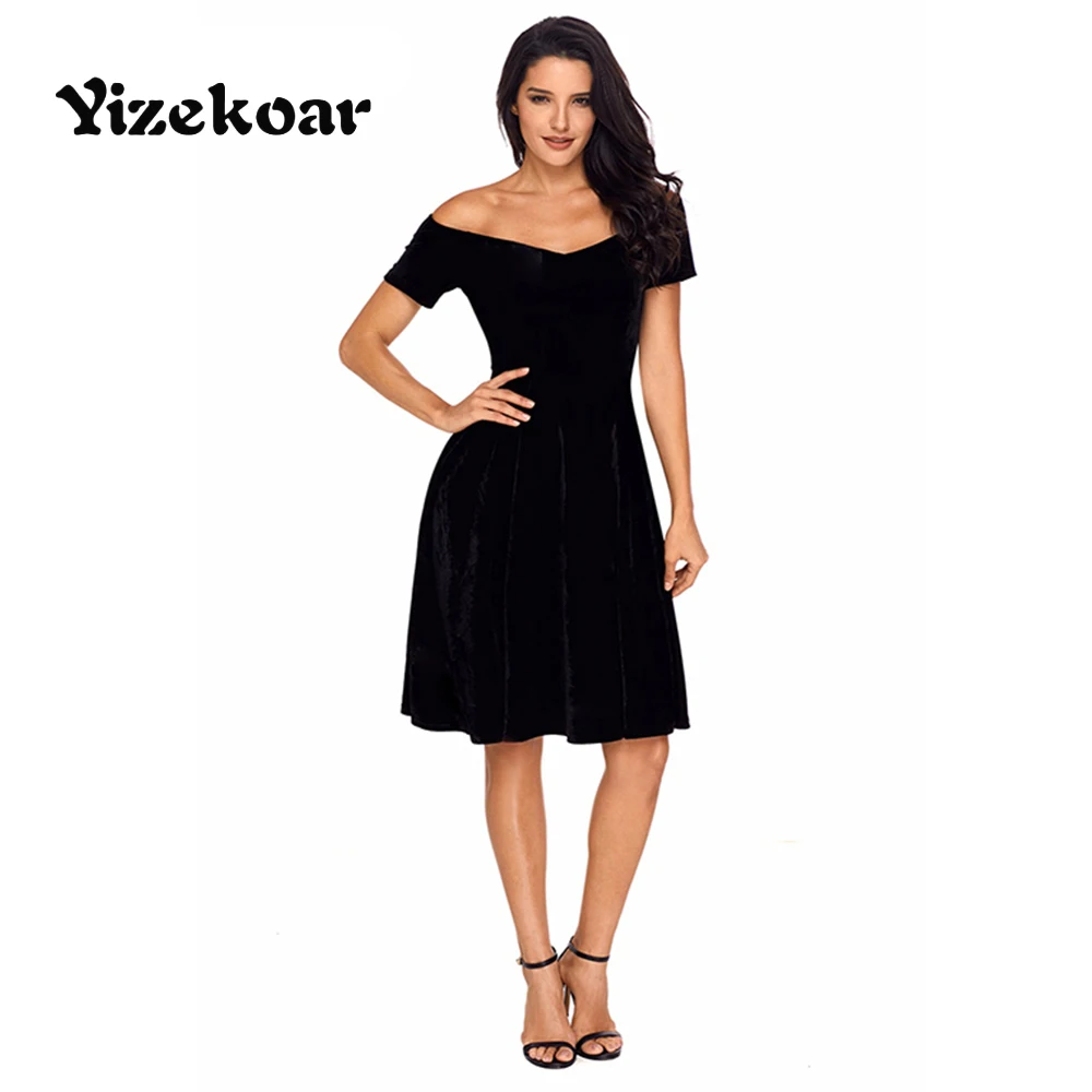 Yizekoar Вельветовое платье 2018 г. пикантные Для женщин партии Vestidos De Festa с открытыми