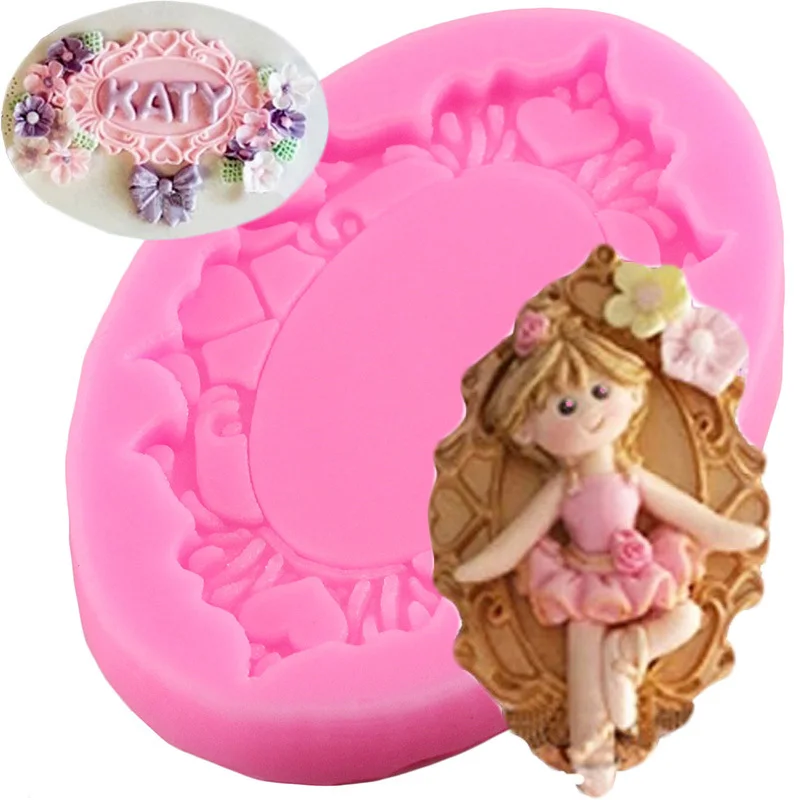 DIY Mirror Fondant Cake Decorating Tools Frame Cupcake Chocolate Wedding Cake Border Silicone Molds Kitchen Baking Moulds - Цвет: CF094