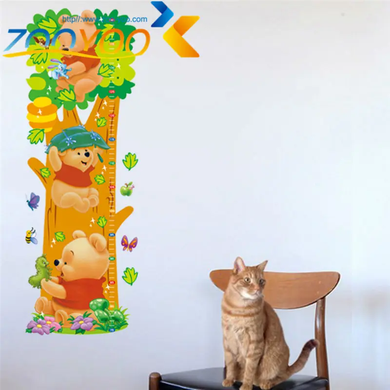 Наклейки на стену с изображением Винни Пуха дерева медведя животных|chart stand|stickers