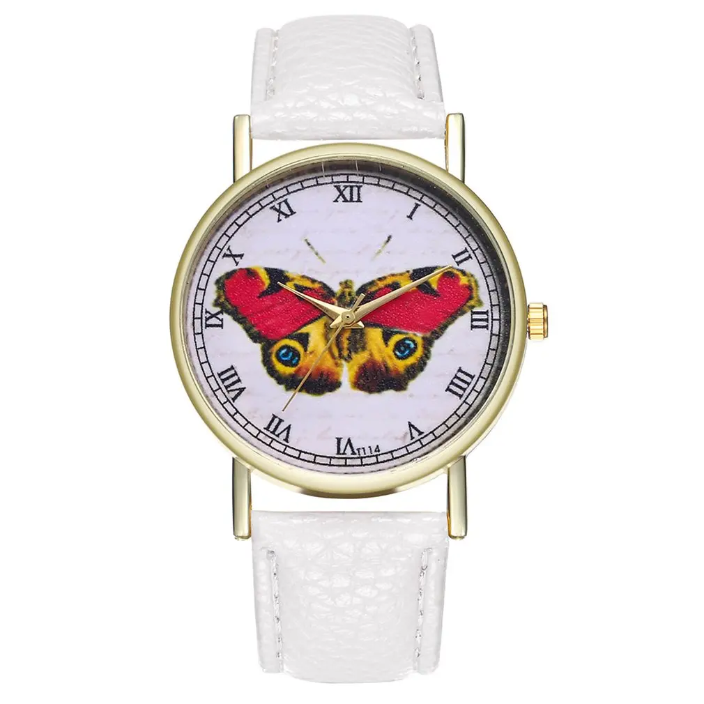 Ярко розовый Libra Дамы Простой кожаный ремешок часы Мода повседневное Прямая