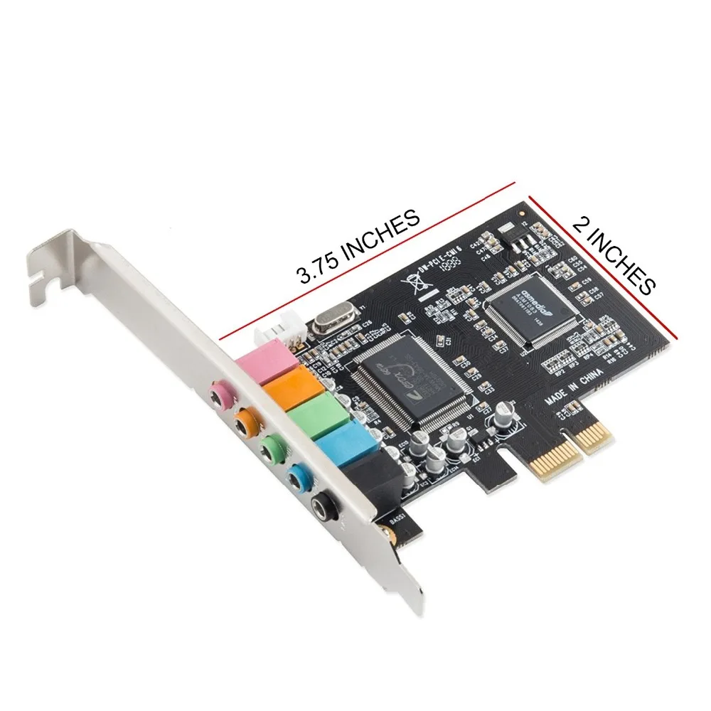 Внутренний 5,1 3D стерео PCI-e X1 аудио карта 32/64 бит Звуковая карта адаптер PCI Express для ПК Windows 10 с низкий кронштейн