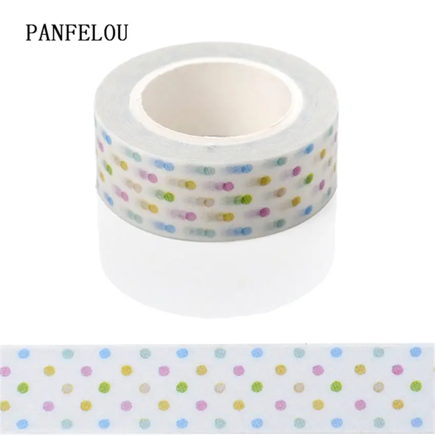 

PANFELOU 1.5CMx10M Along dots Dividing Stickers border masking adhesive paper washi tape DIY Scrapbooking Hand account