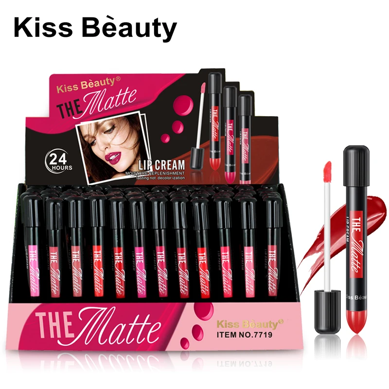Бренд Kiss Beauty Матовая жидкая губная помада водостойкая антипригарная чашка блеск