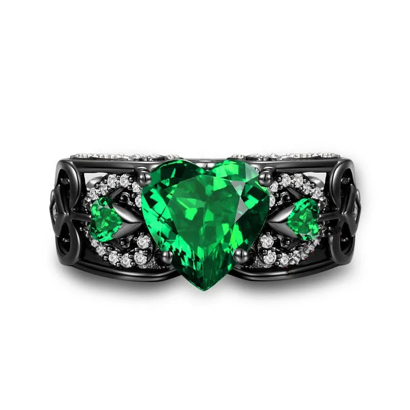 5 видов цветов свой Камень Цирконий кольцо в форме ангельских крыльев сердца для