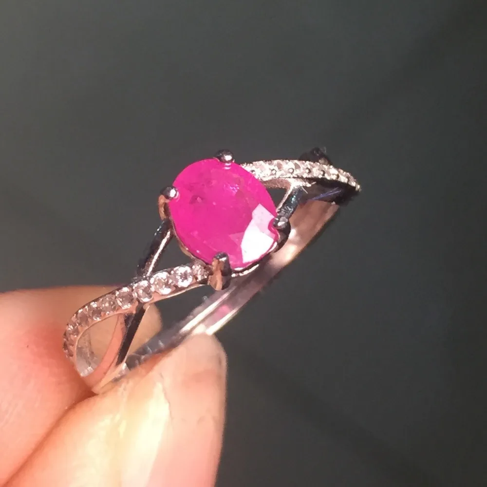 KJJEAXCMY fine jewelry 925 серебро инкрустированное натуральным Рубином кольцо ювелирные изделия. ab