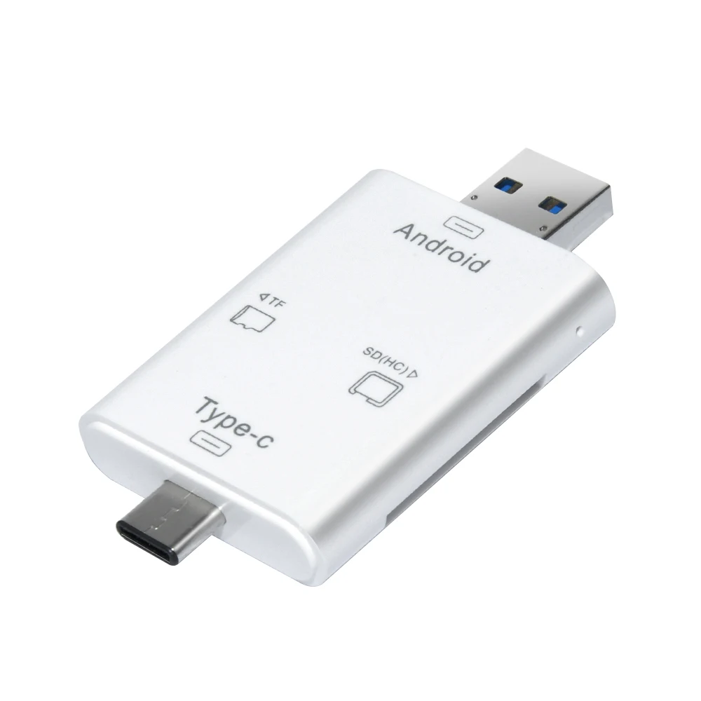 Кардридер Deepfox 3 в 1 USB Type C Micro 2 0 TF SD OTG кардридер для телефонов Android ноутбуков