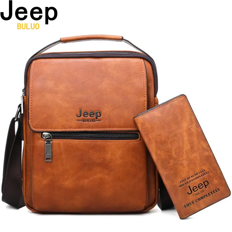Мужские комплекты сумка и кошелек jeep buluo оранжевый портфель для документов
