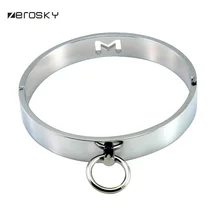 Zerosky металлический ошейник для шеи БДСМ сексуальный поводок раб