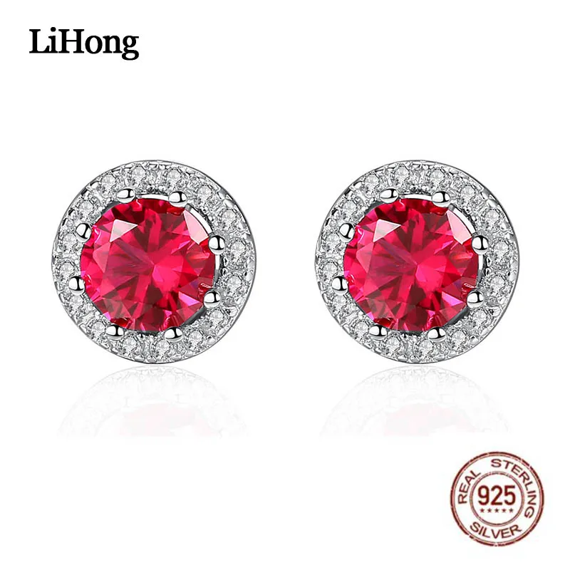 

Luxury Jewelry Stud Earrings Women 2019 New S925 Sterling Silver Round Classic Temperament Elegant Engagement Earrings Jewelry