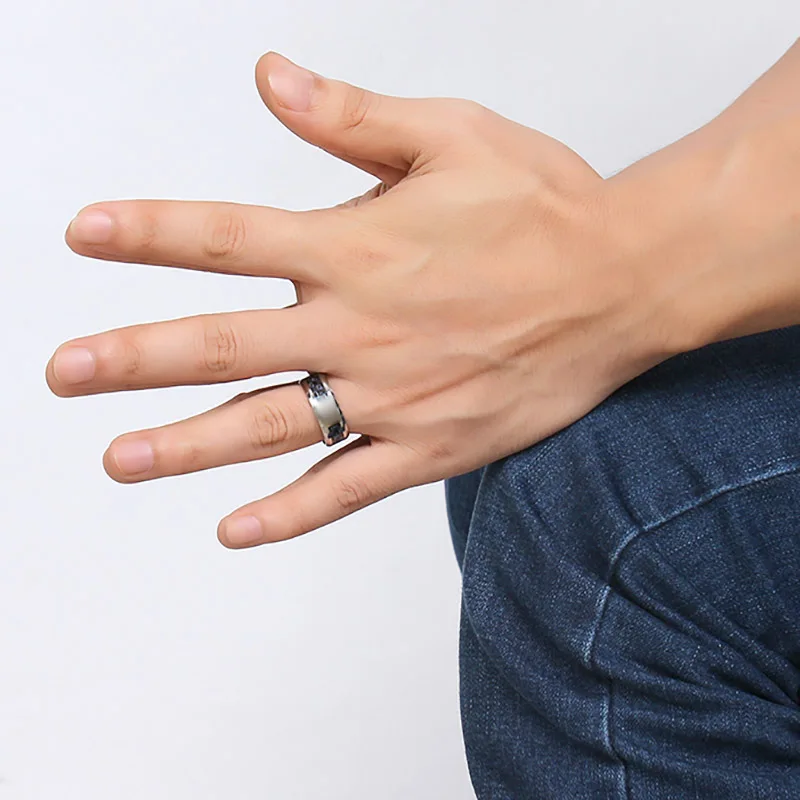 

NEW 8mm Personalize Carbon Fiber Ring For Man Engraved Tree Of Life Stainless Steel RINGS Male Customize Jewelry For BOYS Gifts