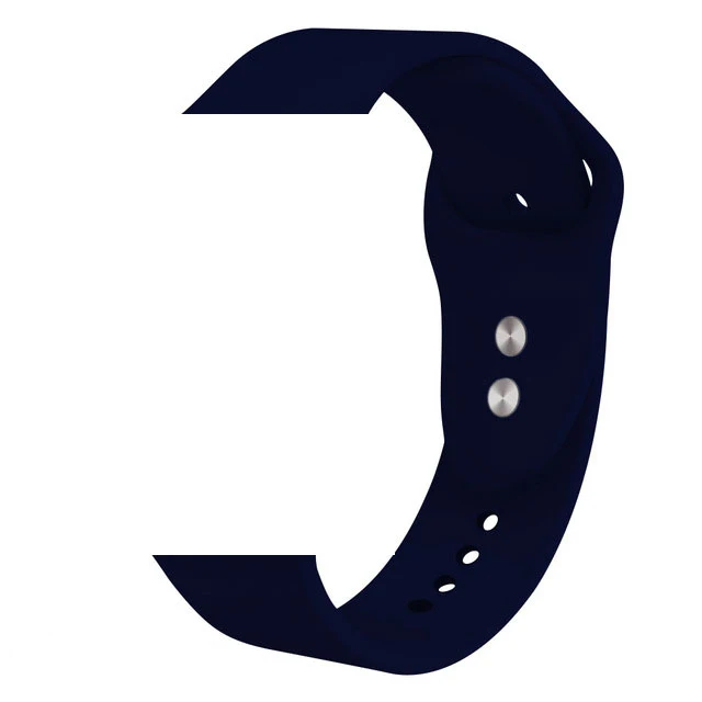 Midnight Blue Smochm Цвет спортивный силиконовый ремешок для смарт-часов Apple Watch наручных часов iWatch, ремешок 44 мм/42 мм/40 мм/38 мм, версия 4/3/2/1 IWO 5, 6, 8 лет - Цвет: Midnight Blue