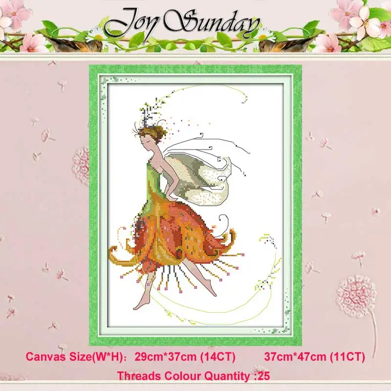 Flower fairy 6 Бабочка Фея цветок фея Счетный 11CT 14CT Набор для вышивания крестиком DIY DMC Китайский Набор для вышивания крестиком вышивка рукоделие домашний декор - Цвет: Flower fairy 6