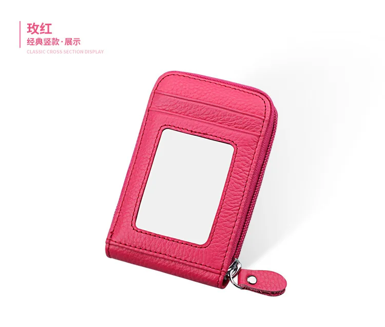 Модный кошелек из натуральной кожи для женщин Женский RFID крепление фиксатора кошельки дорожный с молнией Женский кошелек женский держатель карты