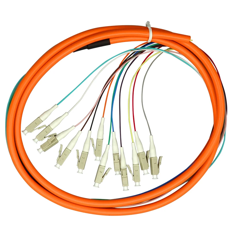 

LC 12 cores Simplex mode fanout fiber pigtail LC Connector multimode 1.5M Bundle fiber optic Pigtails Free shipping