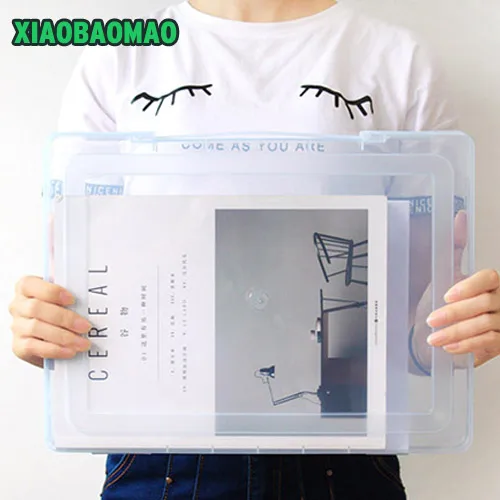 Новейший! A4 коробка для хранения файлов прозрачный пластиковый чехол документов