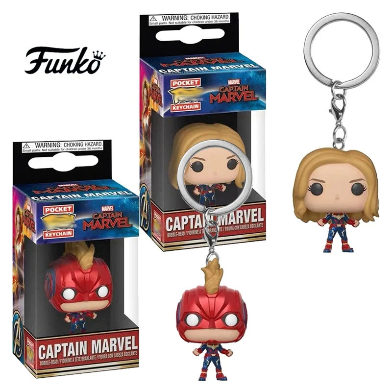 FUNKO POP Movie CAPTAIN MARVEL Figurine Keychain MS DC Justice League Wonder Woman Model Keychains Toys Avengers Endgame | Игрушки и