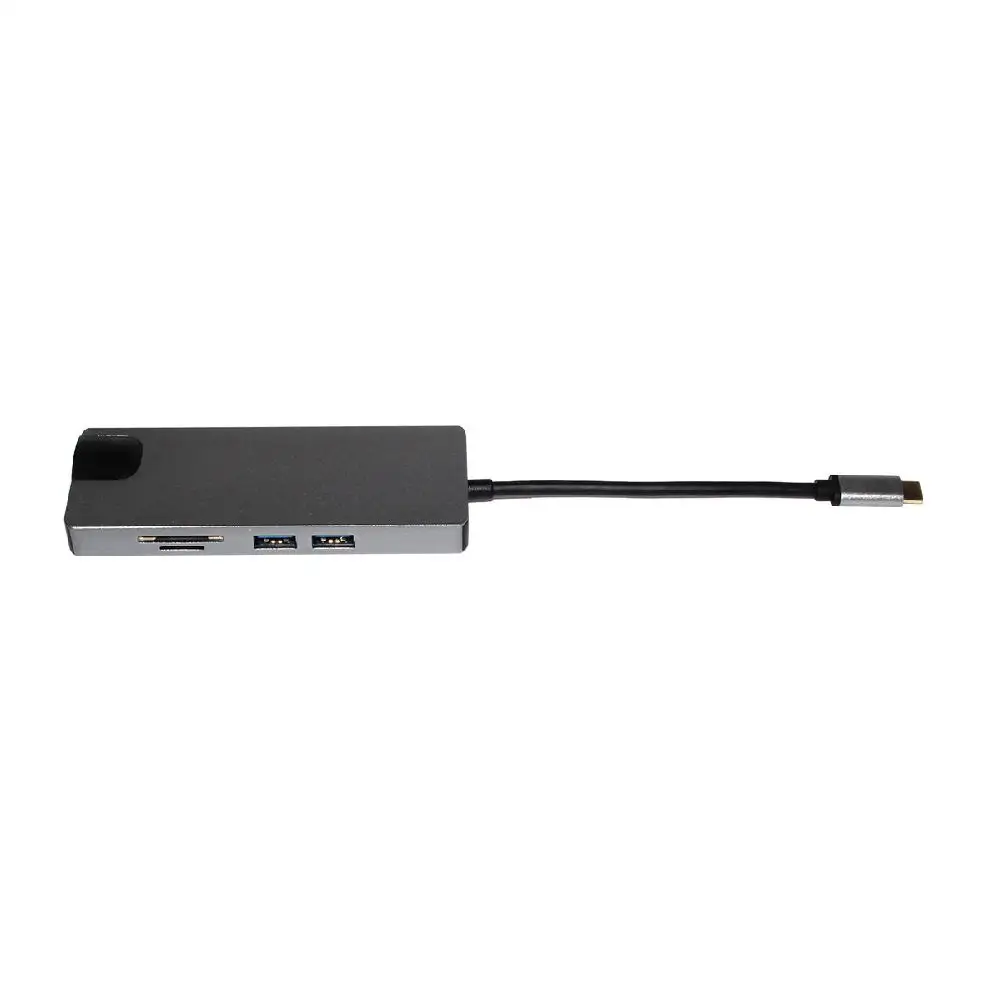 8 в 1 USB C концентратор HDMI VGA Ethernet Lan RJ45 адаптер для Macbook Pro Type кардридер 2 3 0 + зарядный