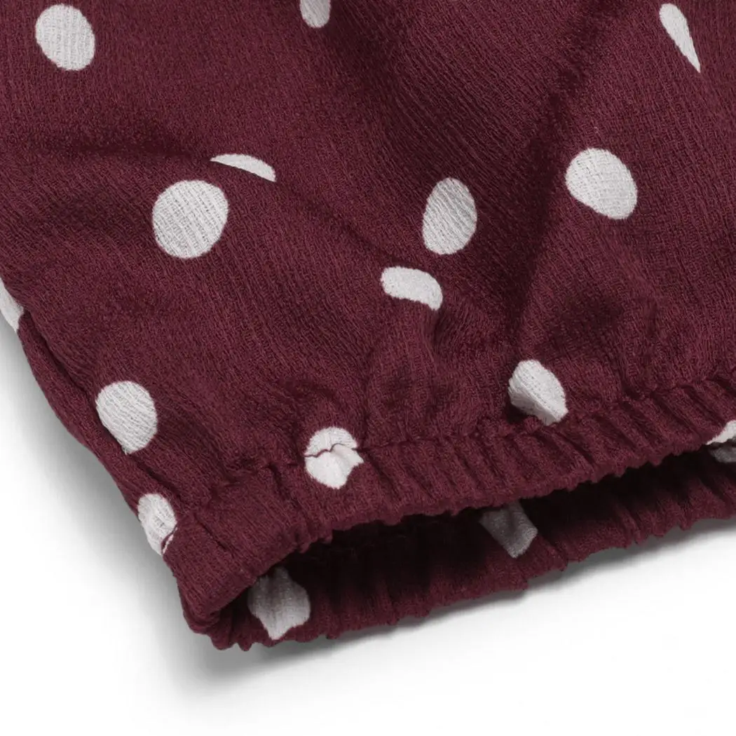 Shoulder the Off Polka Dot Ruffle Bandeau and Split Skirt Set | Женские костюмы