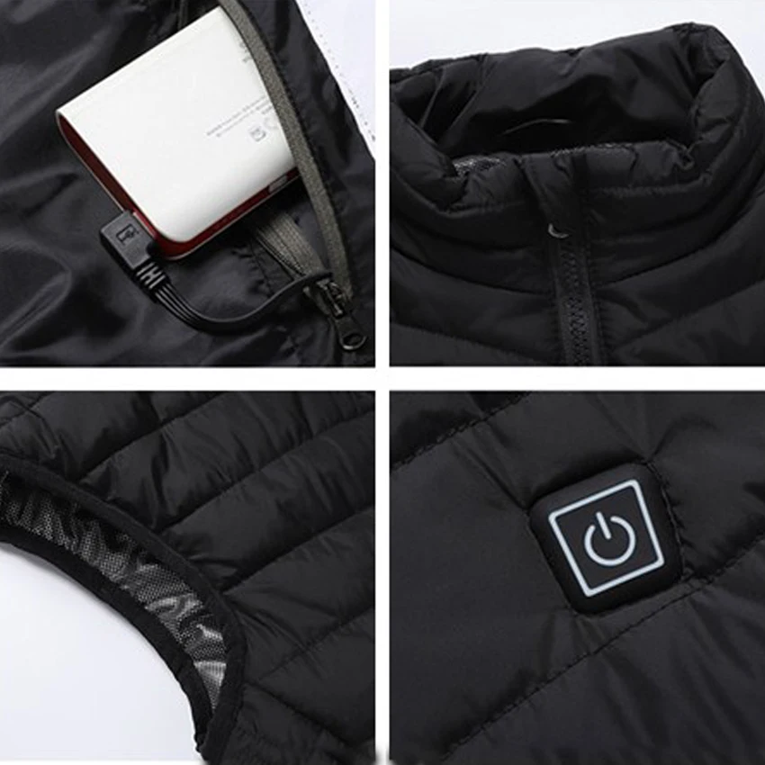 Мужская зимняя жилетка Mountainskin теплая для кемпинга пешего туризма с USB подогревом