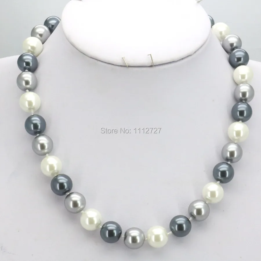 Лидер продаж украшения подарки для женщин и девочек 10 мм белые серые круглые