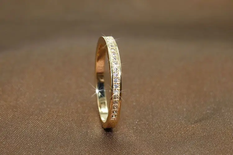 Простое кольцо Вечность обещание из стерлингового серебра 925 пробы паве AAAA