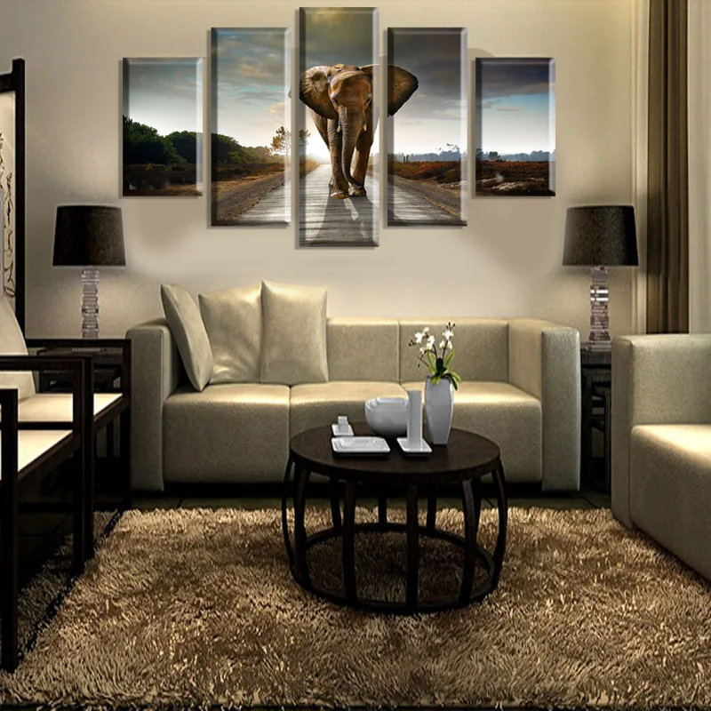Рамки 5 шт. HD с изображением слона Декоративная Настенная картина без рамки