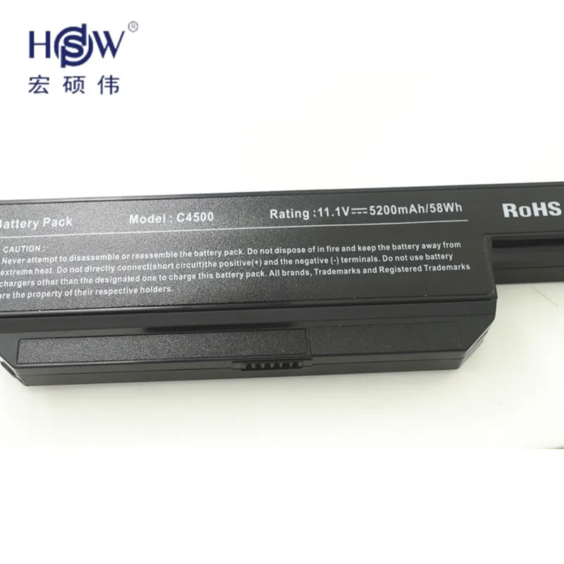 Аккумулятор HSW для Clevo C4500BAT 6 C4500BAT6 B4100M B4105 B5100M B5130M B7110 C4100 C4500 C4500Q C5100Q C5500Q bateria|battery
