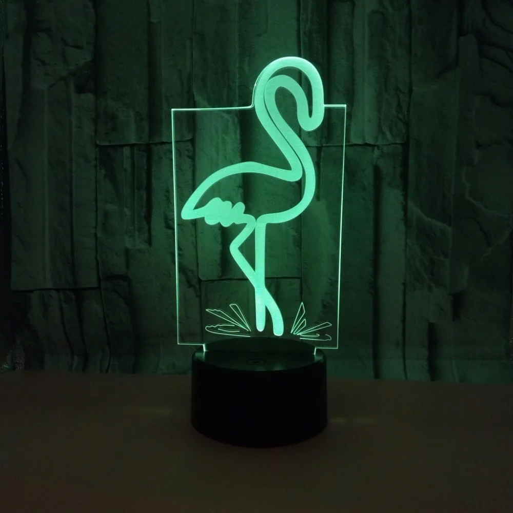 Светодиодный ночник с Фламинго 3D сенсорный выключатель дистанционным