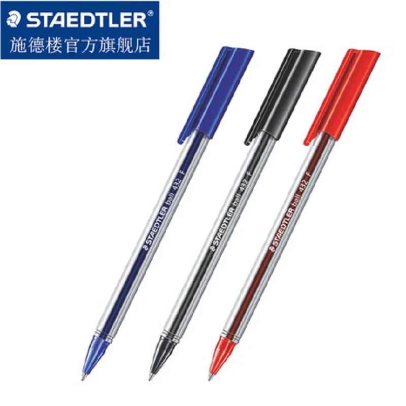 Немецкая оригинальная шариковая ручка STAEDTLER 432 M & F с армированным воином 0 5 и 7 мм 10