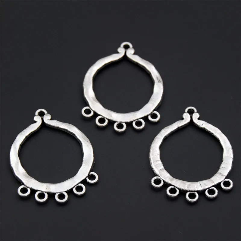 20 шт серебряный цвет цинковый сплав полые круглые люстры кулоны для ювелирных