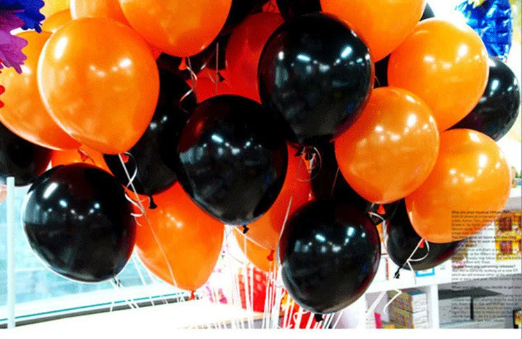 20 шт./лот 2 г 12 дюймов Хэллоуин черные латексные шары Globos вечерние украшения на