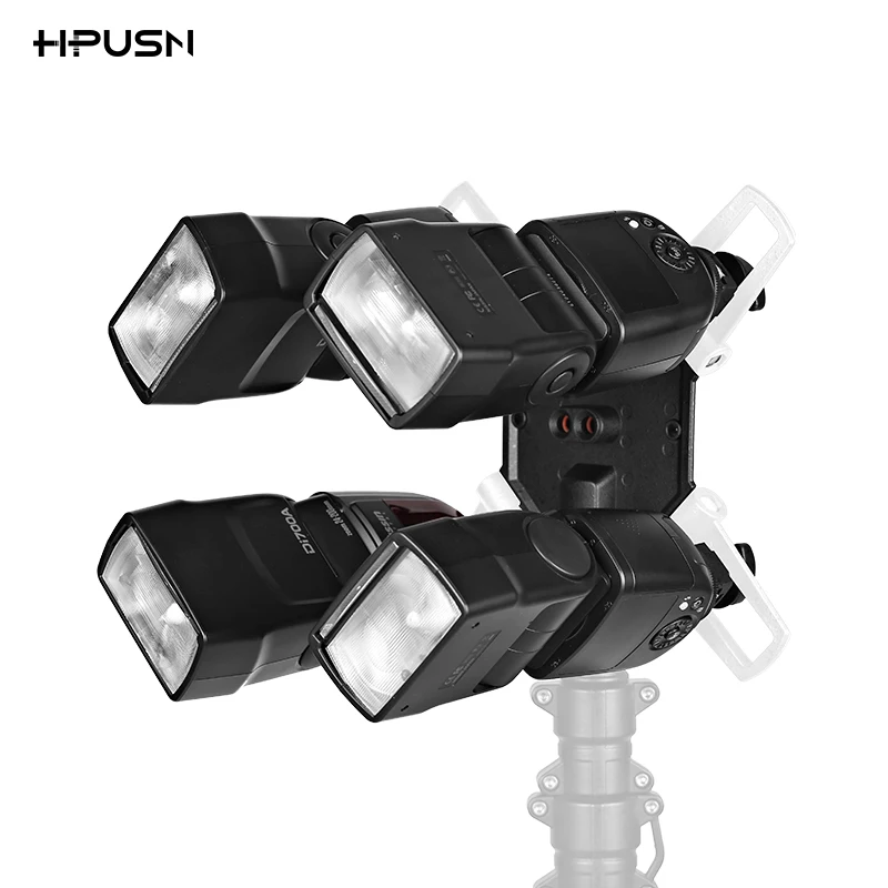 HPUSN 4 в 1 тройной адаптер для вспышки Speedlite держатель зонта стойка освещения