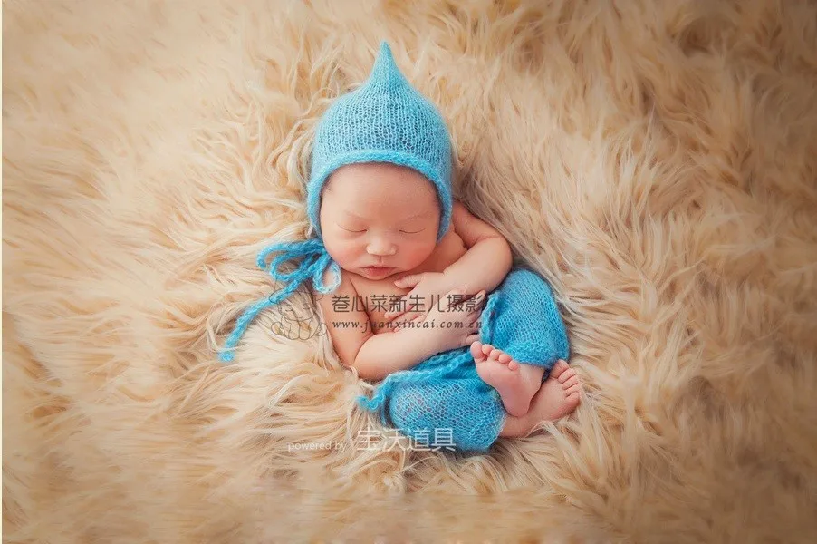 Искусственного Flokati мех Новорожденный Фото Опора ковер из искусственного меха