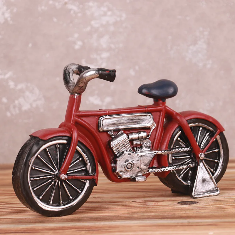 Античная модель велосипеда украшение для дома из смолы винтажная фигурка