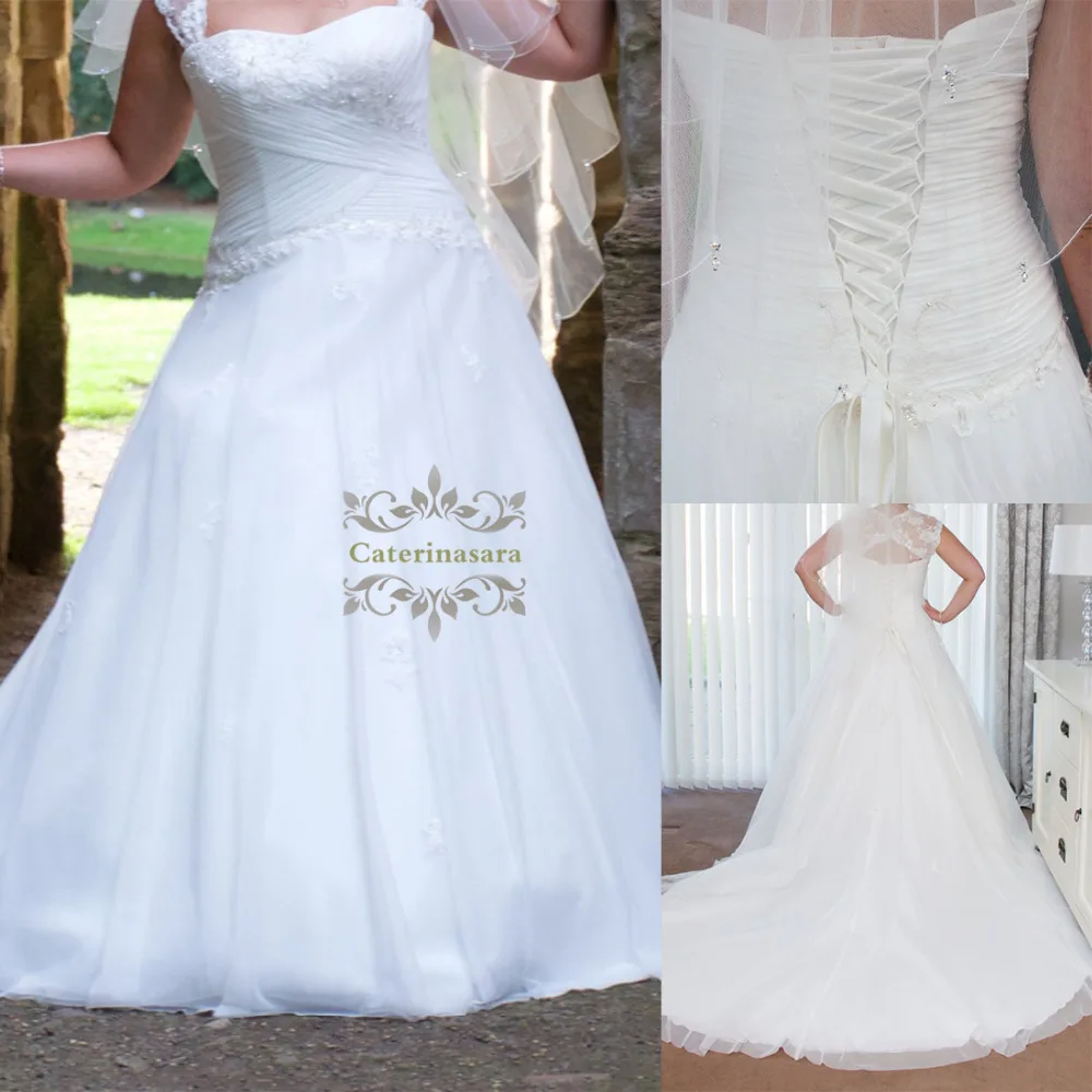 

Plus Size Women Ball Gown Wedding Dresses Sweetheart Straps Bridal Gowns with Lace Applique Corset Tulle Long Wedding Dress 2020