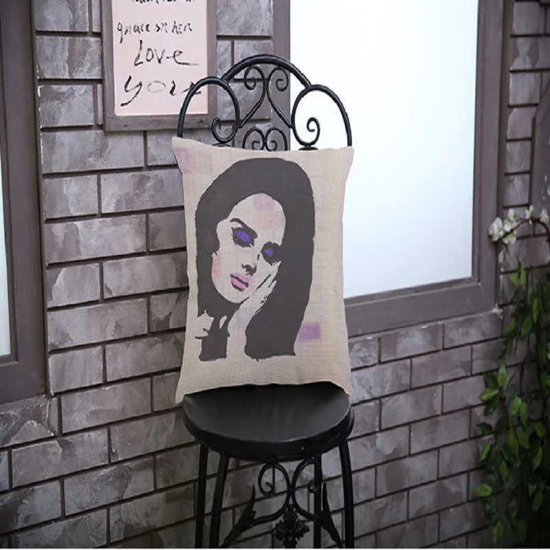 Оригинальные винтажные декоративные наволочки из хлопка и льна с принтом в стиле