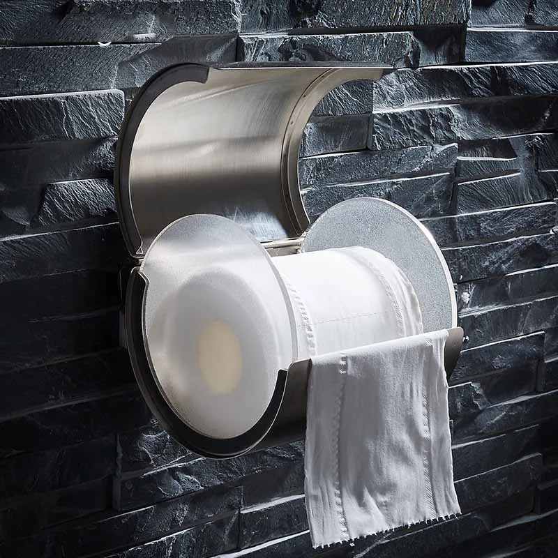 Stainless steel brushed bathroom toilet hanging waterproof creative transparent hand towel tissue box | Дом и сад