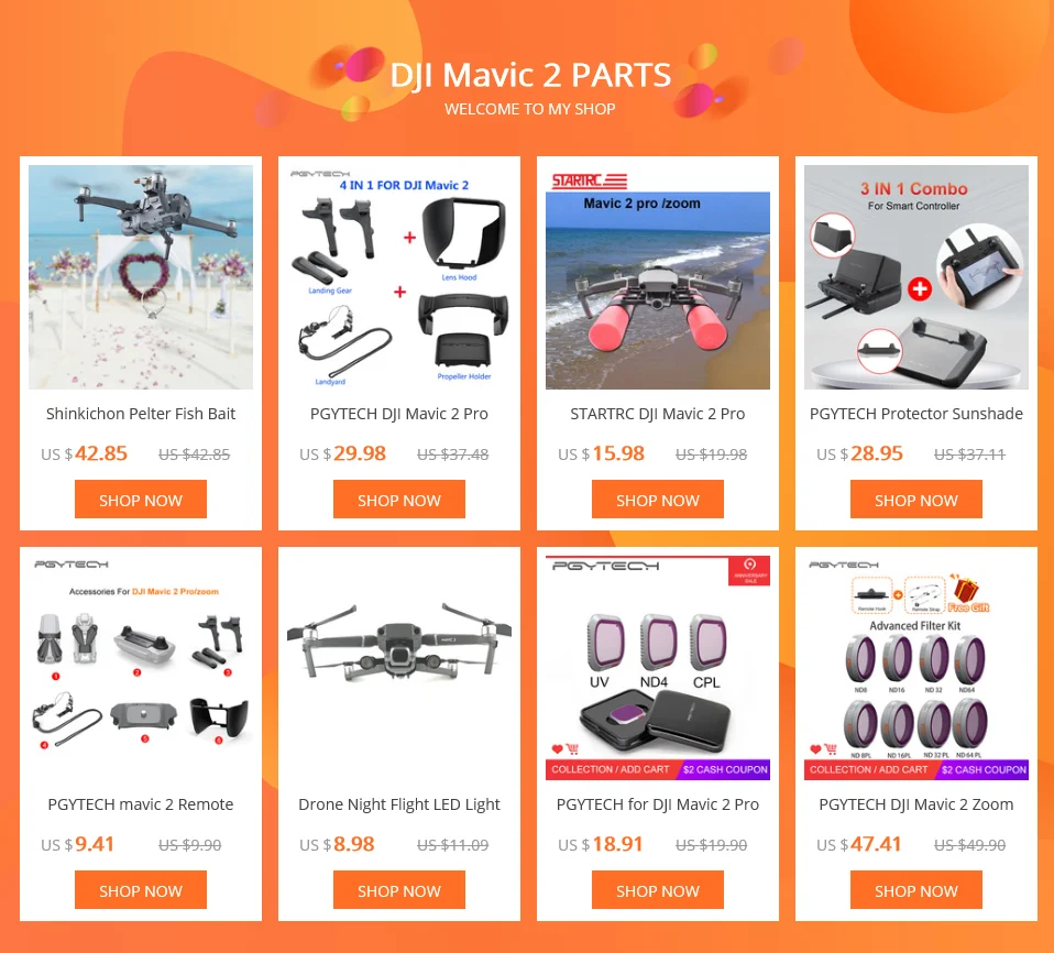 PGYTECH DJI Mavic 2 Zoom Комплект фильтров для ND8/16/32/64-PL фильтр для DJI Mavic 2 Zoom аксессуары для дрона