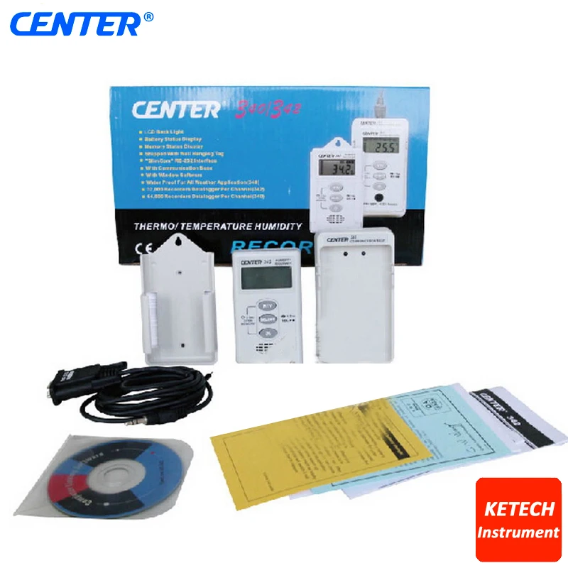 Настенное крепление PC интерфейс температуры влажности с Datalogger CENTER342|humidity